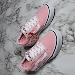 NWOT-GIRLS' VANS BIG KID WARD SKATE SHOES Pink/White